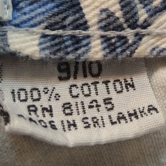 Vintage 90s OSC Sport Blue Roses Denim Jean Shorts High Waist - Picture 7 of 8